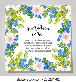 Set of invitations with floral background