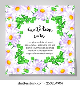 Set of invitations with floral background