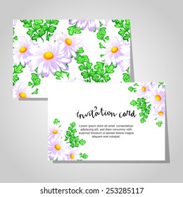 Set of invitations with floral background