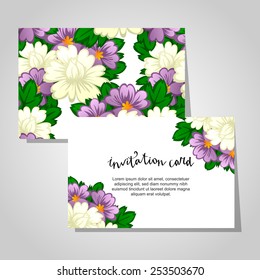 Set of invitations with floral background