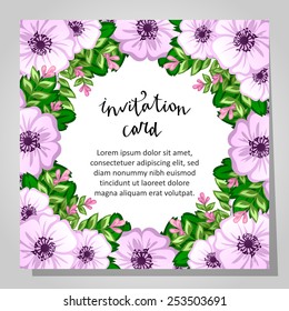 Set of invitations with floral background