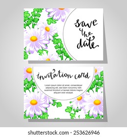Set of invitations with floral background