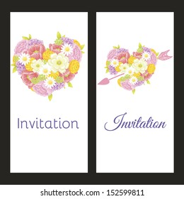 Set of invitations. Vector file has few layers for easy using.