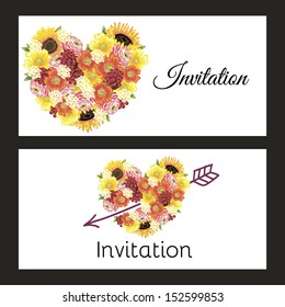 Set of invitations. Vector file has few layers for easy using.