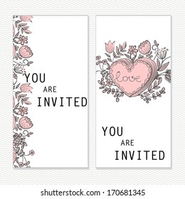 Set of invitations. Vector file has few layers for easy using.