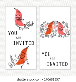 Set of invitations. Vector file has few layers for easy using.