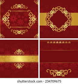 Set of invitations. Vintage frame      