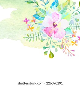 Set of invitations with watercolor elements