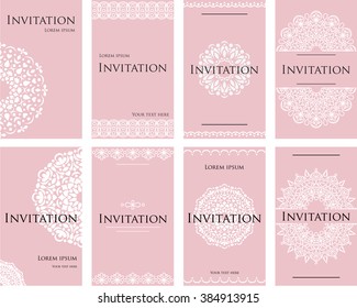 A set of invitations for a wedding celebration. Beautiful card, letterhead for the text. Gentle pastel shade. Bright colors.