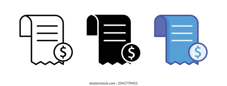 set of invoice bill icon vector design isolated white background