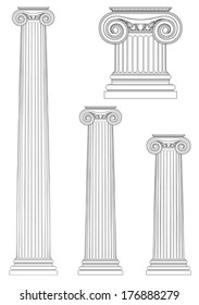 set of ionic column , vector drawing