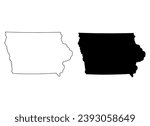 Set of Iowa map, united states of america. Flat concept icon vector illustration .