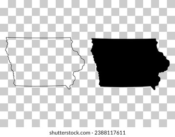 Set of Iowa map, united states of america. Flat concept icon vector illustration .