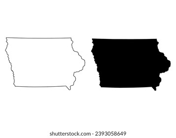 Set of Iowa map, united states of america. Flat concept icon vector illustration .