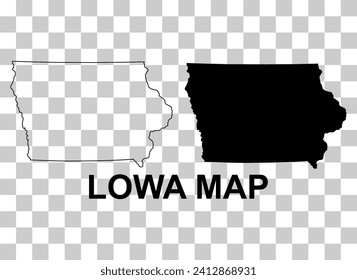 Set of Iowa map, united states of america. Flat concept icon vector illustration .