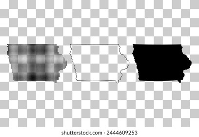 Set of Iowa map, united states of america. Flat concept icon vector illustration .