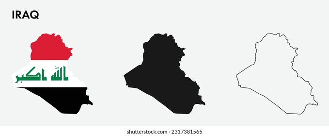 Set of Iraq map isolated on white background, vector illustration design