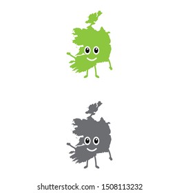 a set of Ireland map mascots