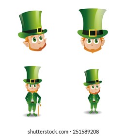 a set of irish elves with traditional clothes for Patrick's day