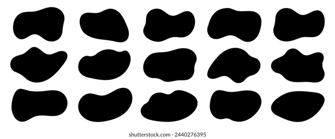 Set of irregular, amoeba, blob, freeform vector shape 