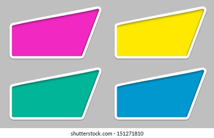 set irregular colored text frames