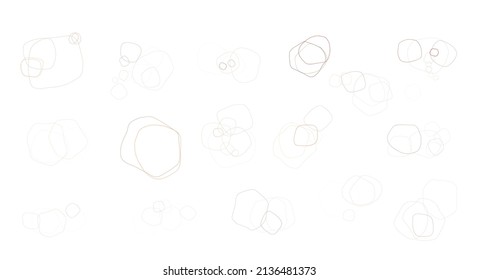 Set of irregular organic shapeles linear elements. Topografy uneven circles and ellipses. Vector illustration.