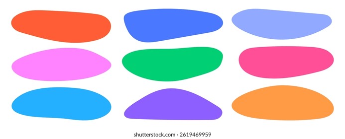 Conjunto de caixa de texto irregular, ilustração de vetor de formas de blob orgânicas