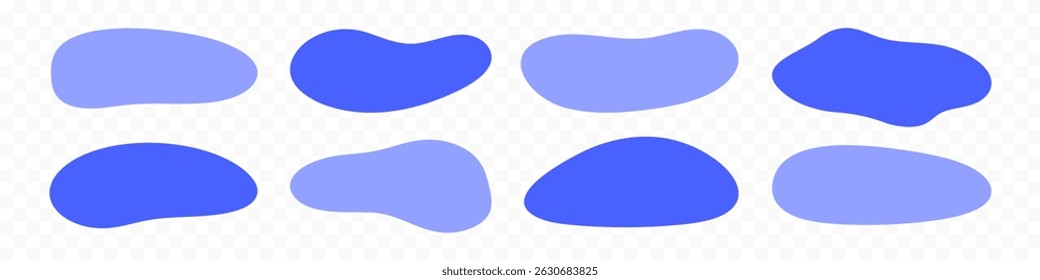 Set of irregular text box, organic blob shapes vector illustration