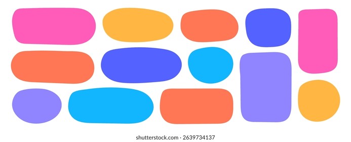 Set of irregular text box, organic blob shapes vector illustration