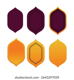 Set of Islamic Arch Frame Shapes – Gradient Ornamental Window Elements for Ramadan and Eid Design

