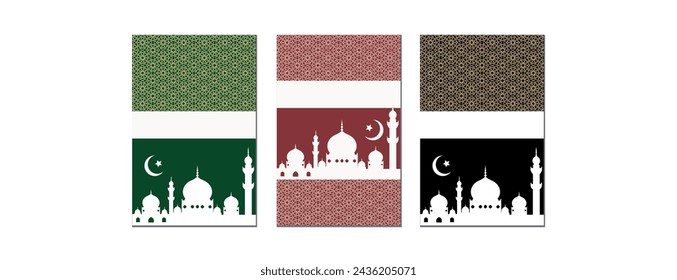 Conjunto de fondos islámicos para su diseño. Ilustración vectorial.