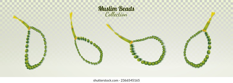 Set Islamic Beads Illustration Premium Vector
