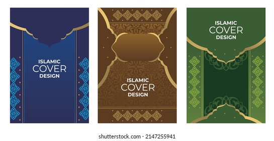 Set Of Islamic Book Cover With Arabic Ornament In The Various Color And Design