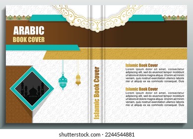 set of islamic book cover with arabic ornamental design