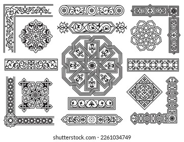 Set of Islamic Border and Decoration Element, Ornament Design