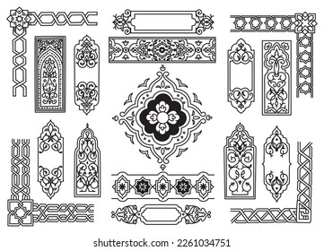 Set of Islamic Border and Decoration Element, Ornament Design