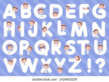 A set of Islamic boy designed with alphabet.Characters with fun expressions pose various poses.It's vector art so it's easy to edit.
