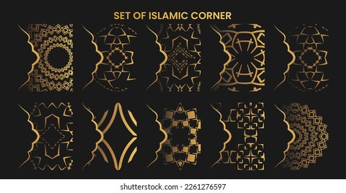 set of islamic corner element