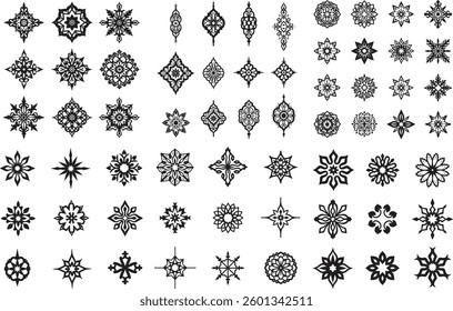 Set of Islamic festival Ornamental Floral Design Elements vector illustration with white background