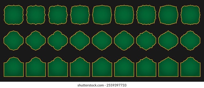 set of islamic frame banner arabic style background set use for ramadan kareem, eid mubarak, islamic event poster design