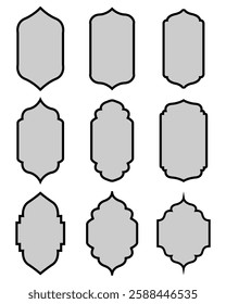 Set of Islamic frames different shapes