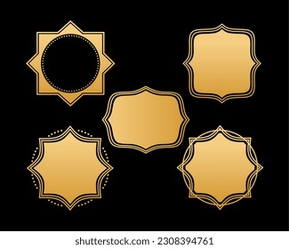 Juego de marcos islámicos insignia de oro 