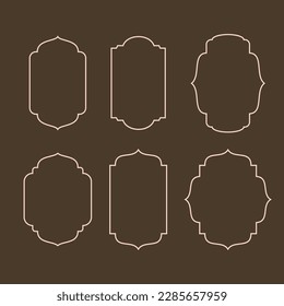 set of Islamic frames isolated on background. decorative frame vector