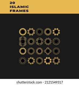 Set islamischer Rahmen. Runde Zierrahmen, Luxusrahmen