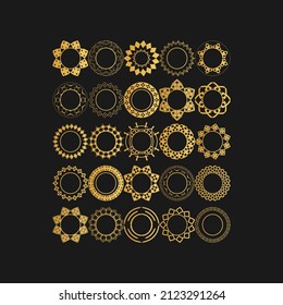 Set islamischer Rahmen. Runde Zierrahmen, Luxusrahmen