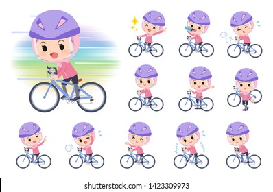 A set of Islamic girl on a road bike.There is an action that is enjoying.It's vector art so it's easy to edit.
