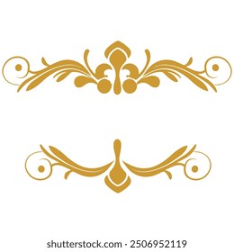 set of Islamic gold vector element tag ornaments gold