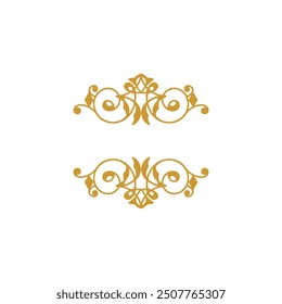 set of Islamic gold vector element tag ornaments gold