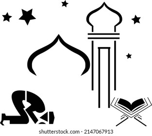 Set islamic icon simple design