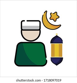set of islamic icons, Ramadan Kareem, illrustrator vector icons set.